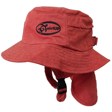 airSUP bucket hat red front view with wide brim