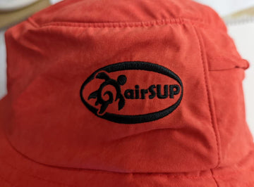 airSUP red bucket hat vents and mesh for cooling