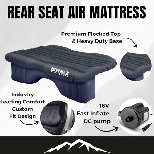 Flocked-top surface and inflatable pillow boost car-camping comfort.