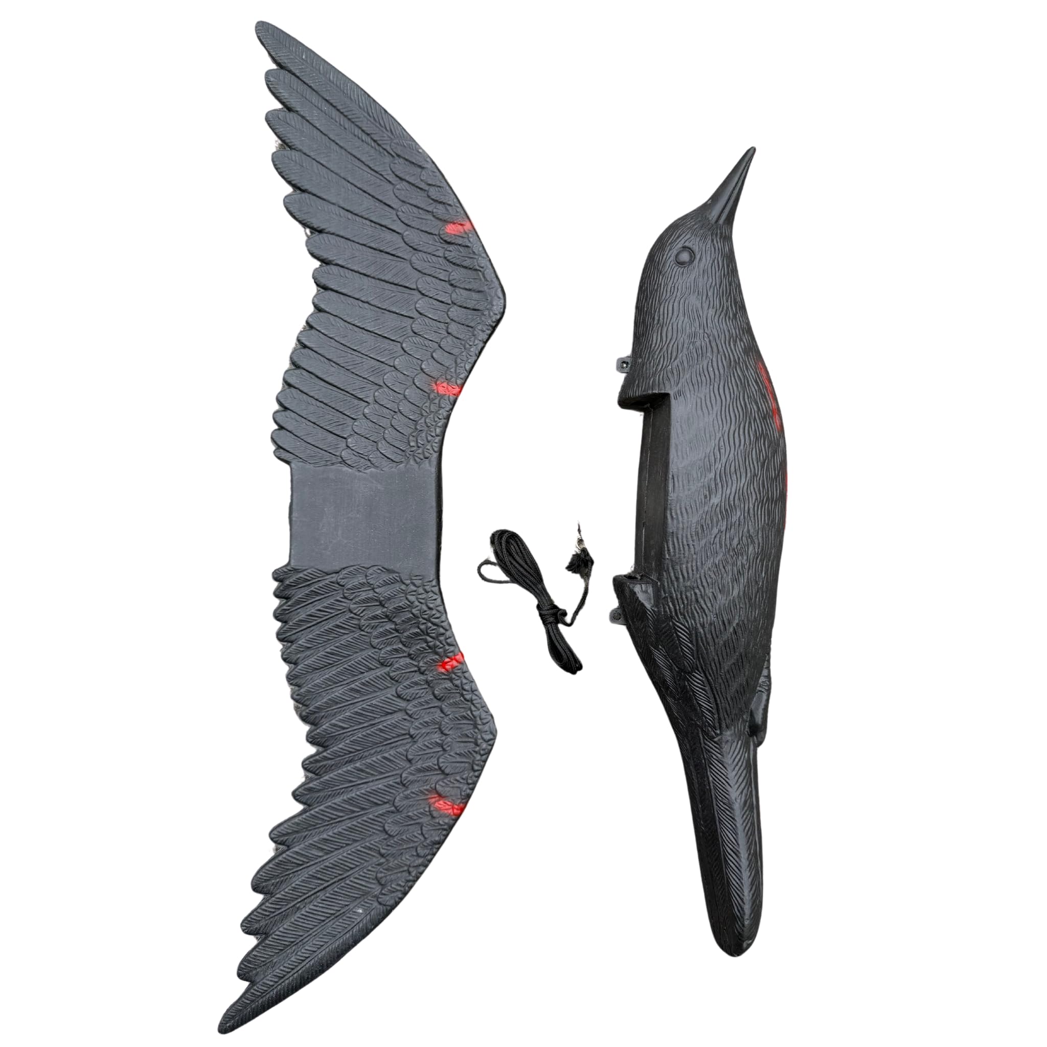 AirCrow DeadCoy bleeding crow decoy, life-size 16x22, ideal for outdoor control.