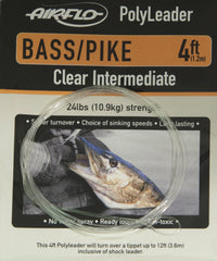 Airflo Bass Pike Polyleader Extra Fast Sink 4ft Black helps turn over large fly patterns in challenging conditions.