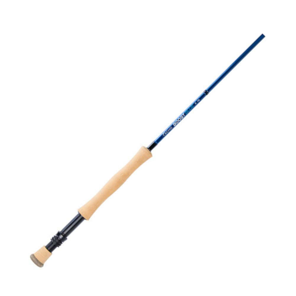 Airflo Echo Boost Blue 790-4 fly rod in hand, offering smooth 7wt control for river trout.