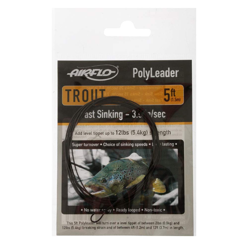Airflo Fast Sink 5ft Brown, side view, enabling quick depth targeting for anglers.