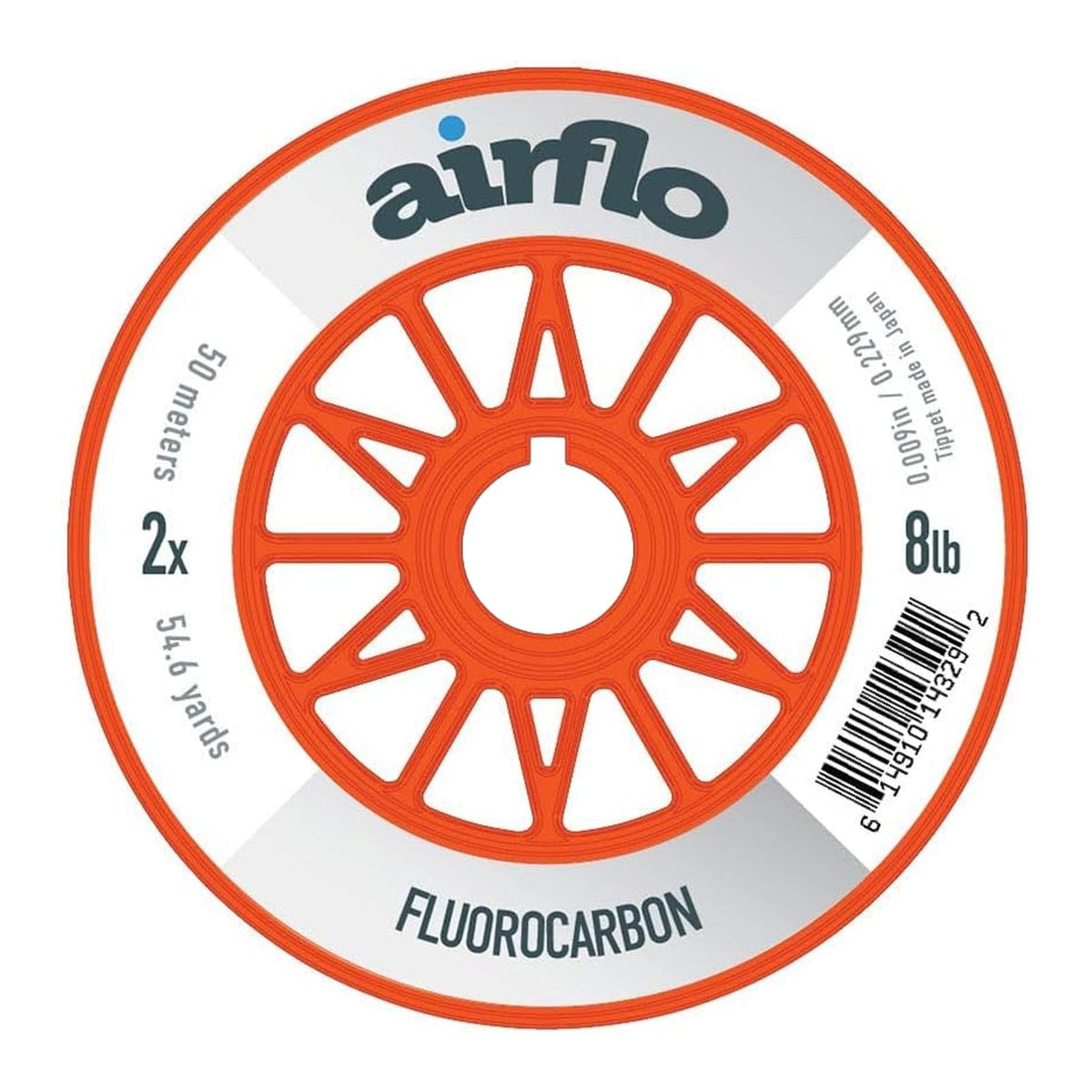 Airflo fluorocarbon tippet 50m on spool for low visibility and strong knots.