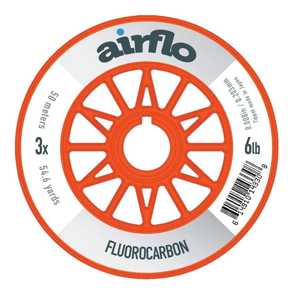 Airflo fluorocarbon tippet 50m 3X with low visibility for stealthy presentations.