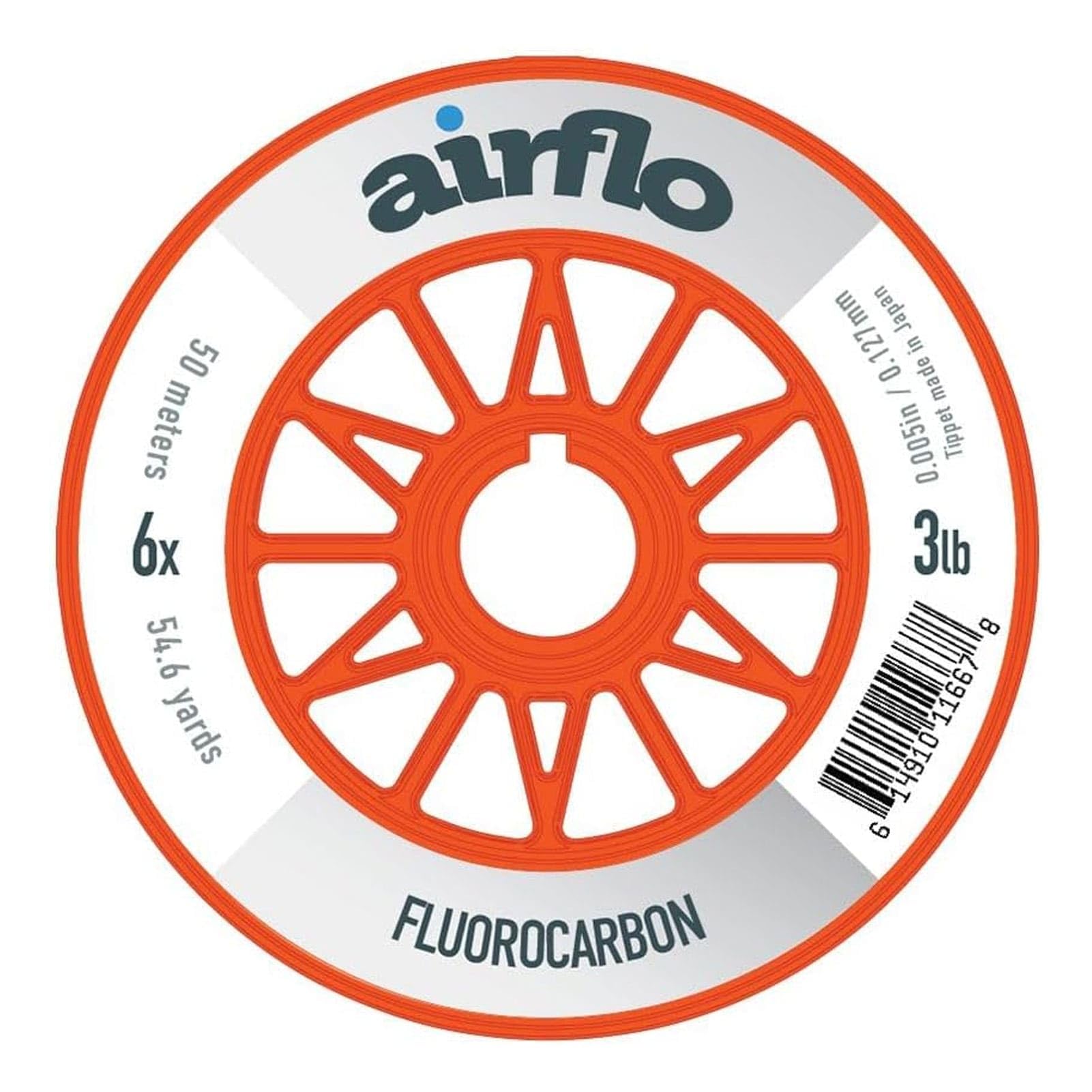 AIRFLO Fluorocarbon Tippet on spool, strong knots and low visibility for stealthy freshwater and saltwater rigs