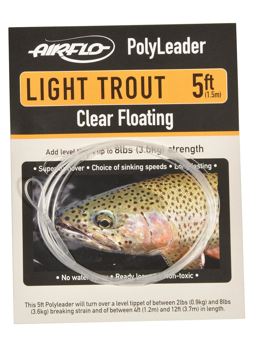 Airflo Light Trout Polyleader 5 ft Intermediate ready for delicate tippet casting.