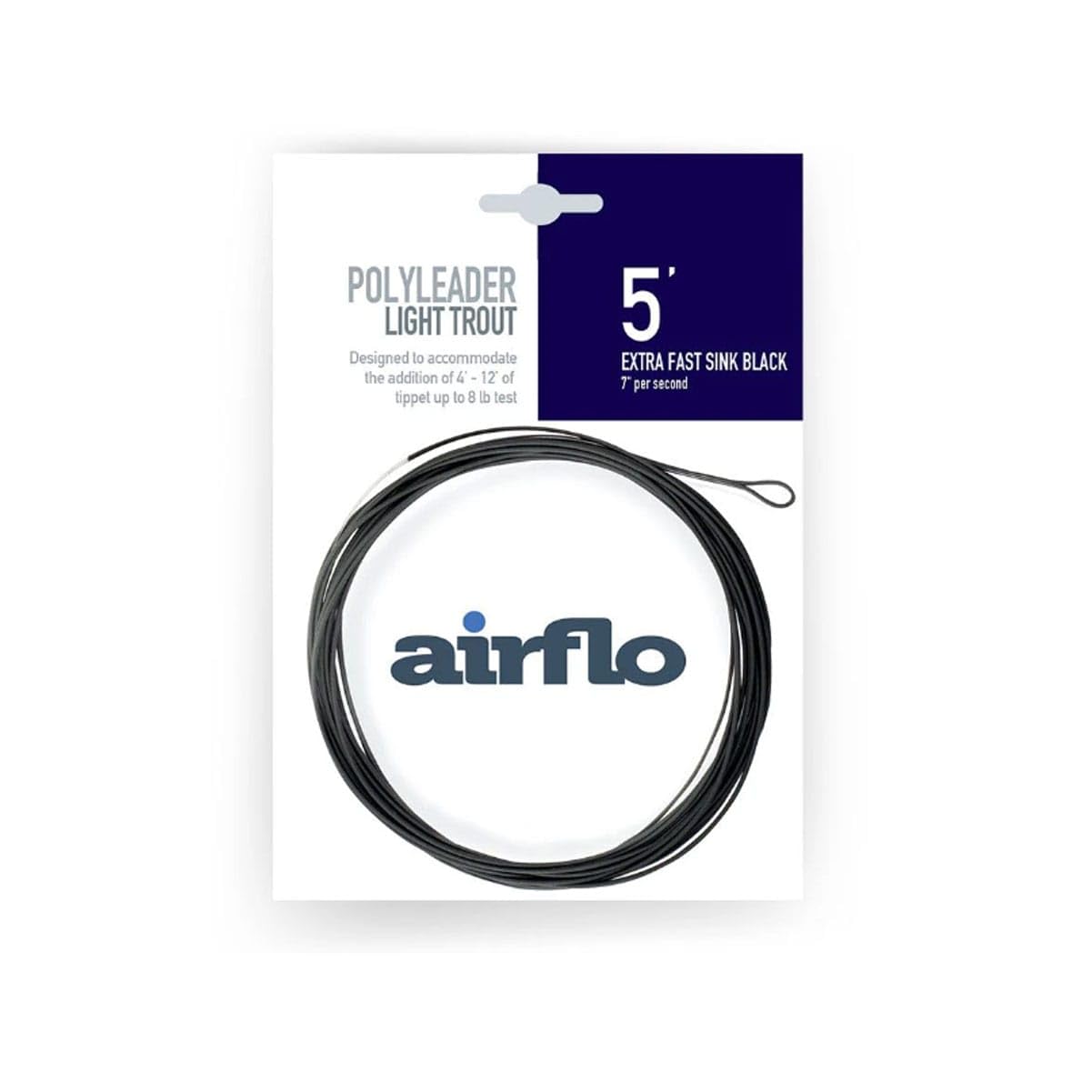 Airflo Light Trout Polyleader 5ft side view for delicate tippet protection.