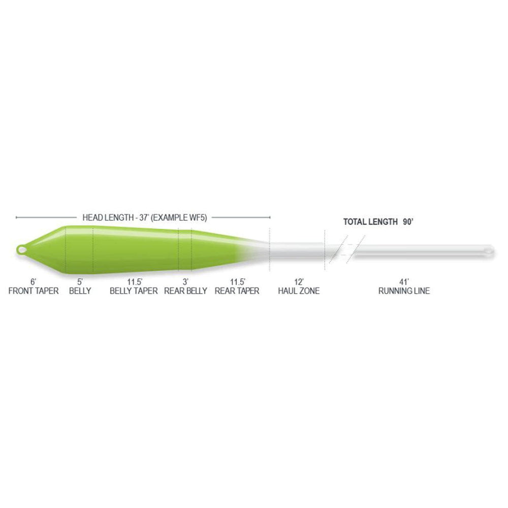 AIRFLO Ridge 2.0 Power Taper WF5 casting for precise turnover on fast rods.