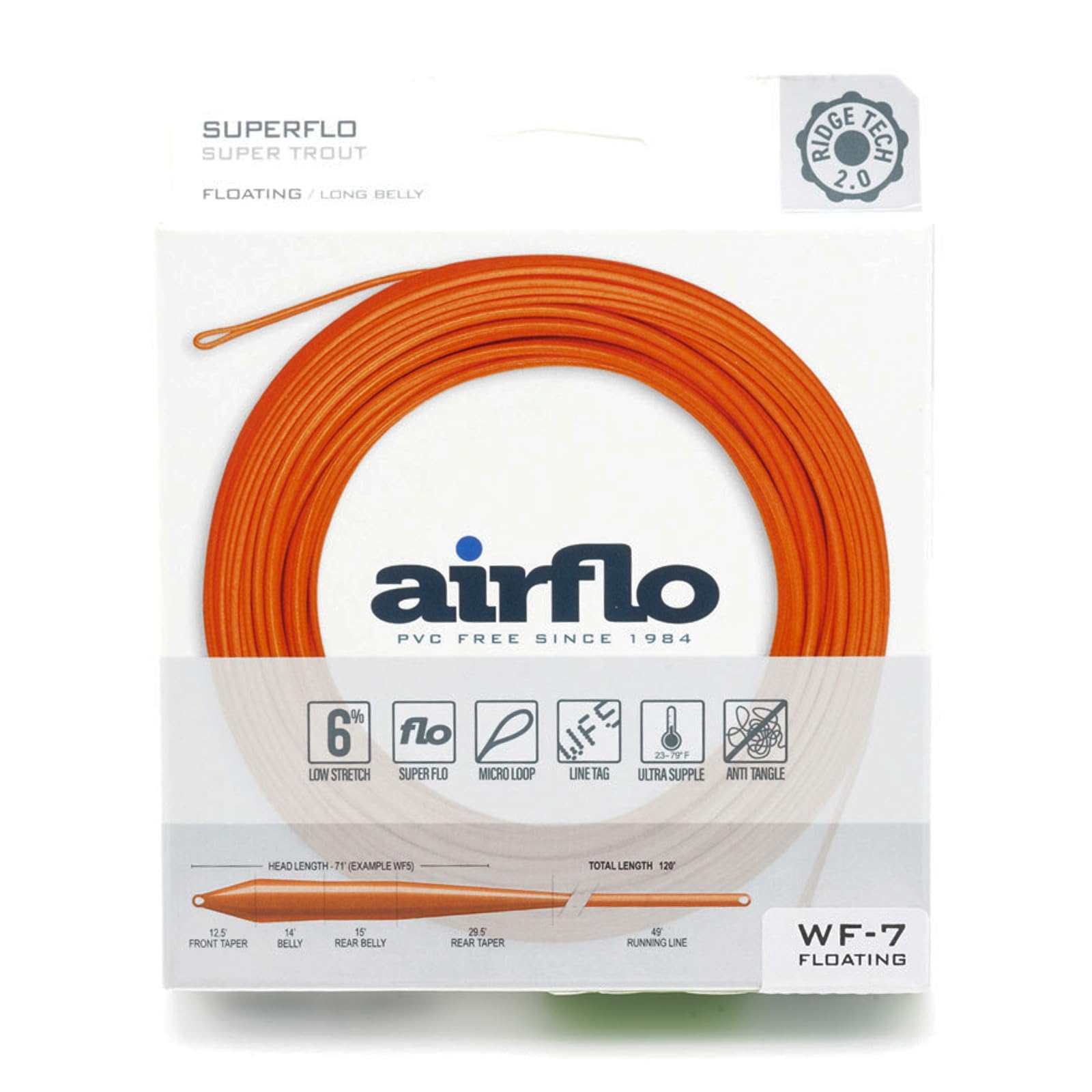 Airflo Ridge 2.0 Super Trout fly line with extended head enabling long-range mends