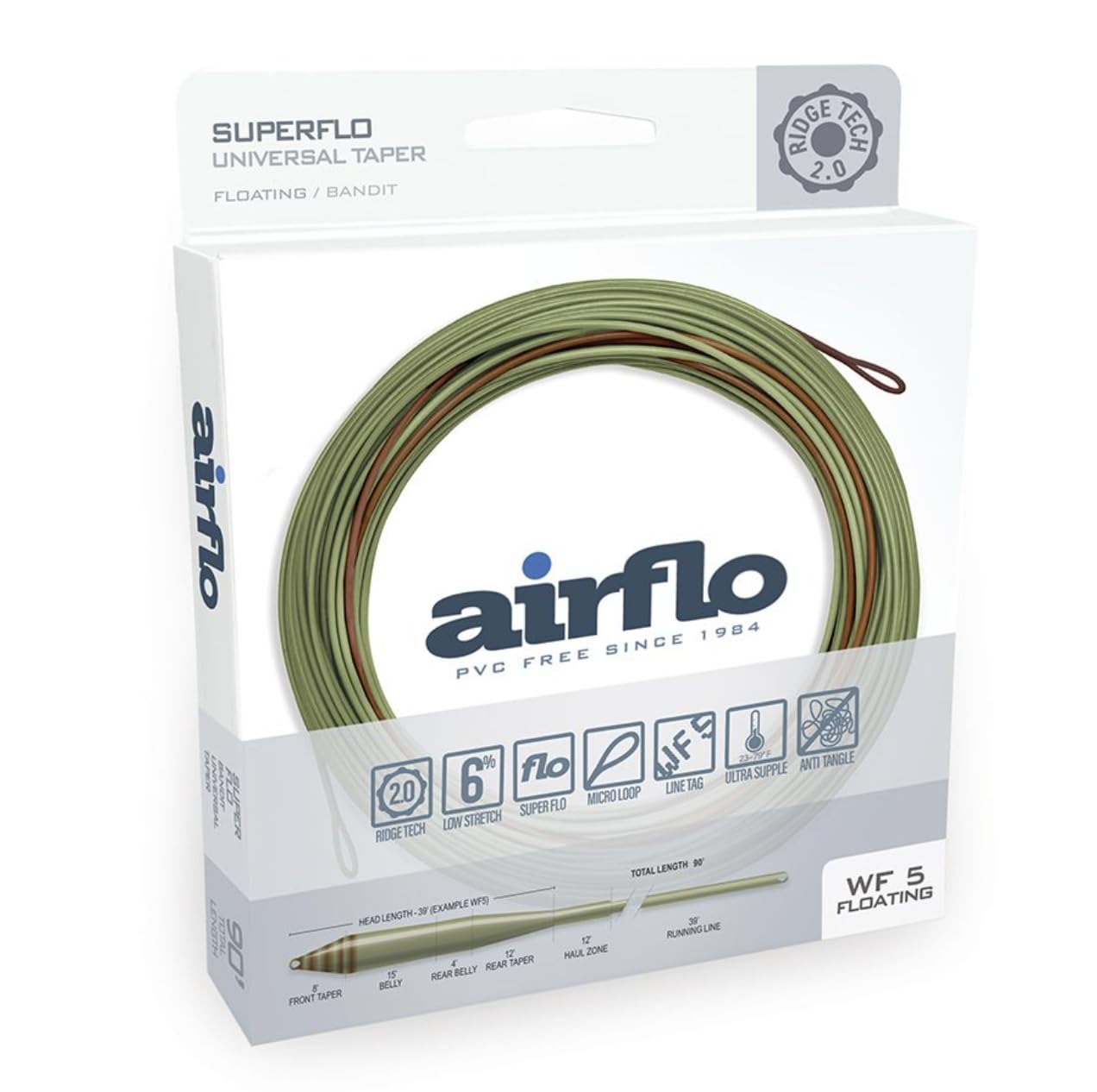 AIRFLO Ridge 2.0 Superflo universal taper line in olive for versatile casting
