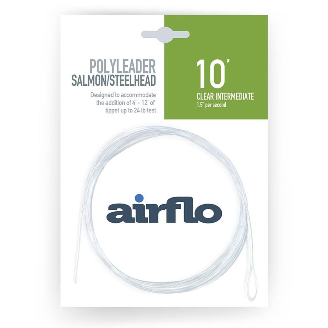 Airflo Salmon/Steelhead Polyleader 10ft Intermediate helps reach mid-water depths with controlled sinking.