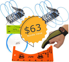 Two AirFly crab traps with gauge and casting glove