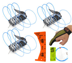AirFly 6-Loops Crab Trap package shows traps, gauge, glove, and replacement loops ready for crabbing.