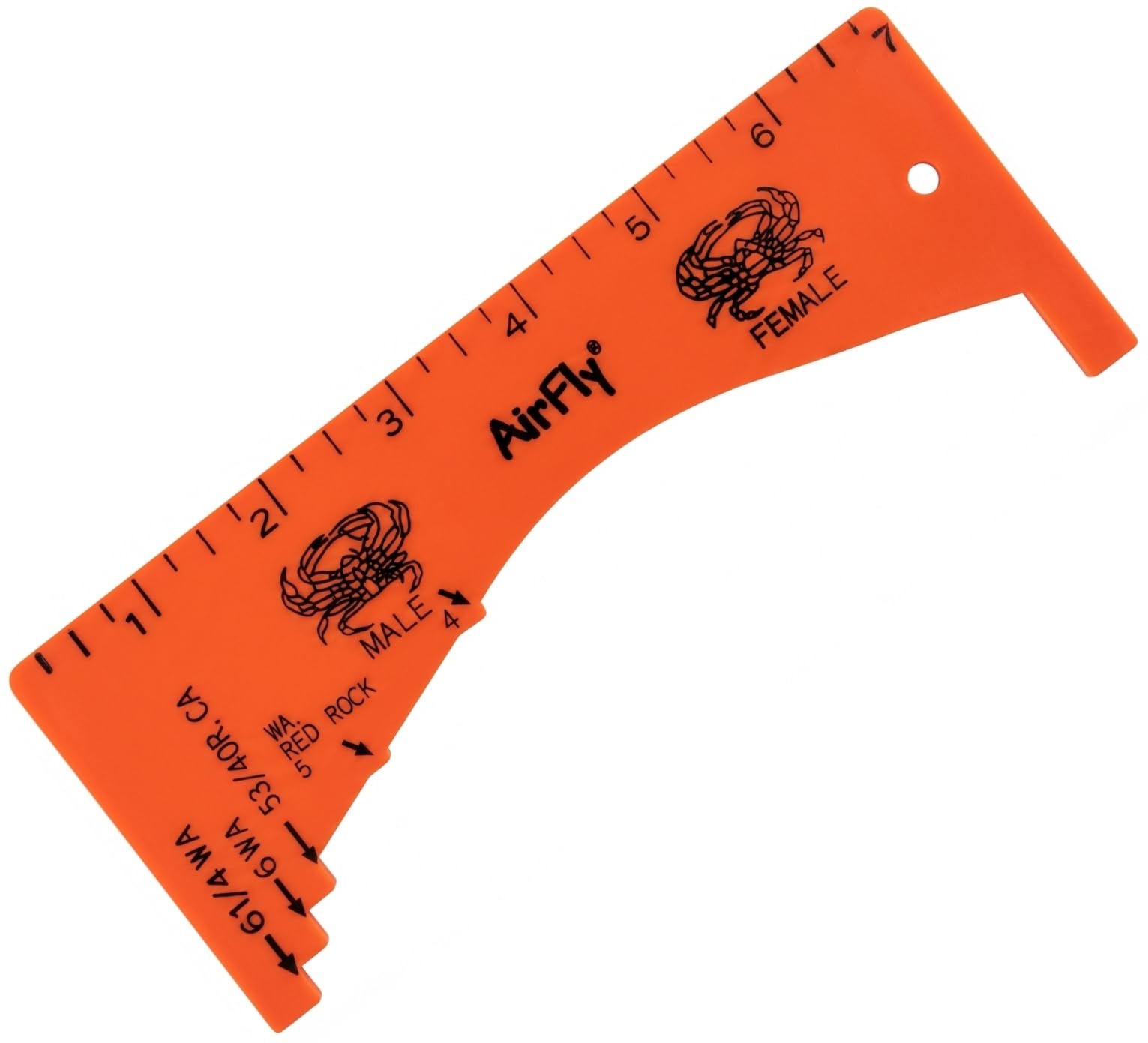 AirFly Crab and Lobster Gauge front view for quick, accurate crab sizing on the dock.