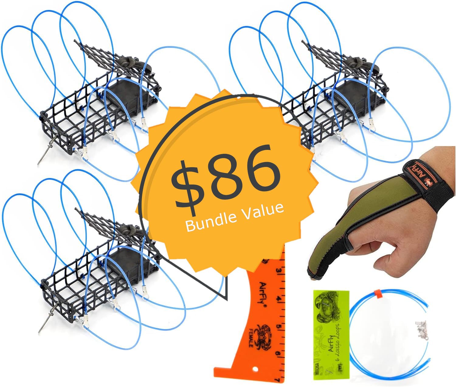 AirFly 6-Loops Crab Trap versatile design suits beach, pier, and dock crabbing.