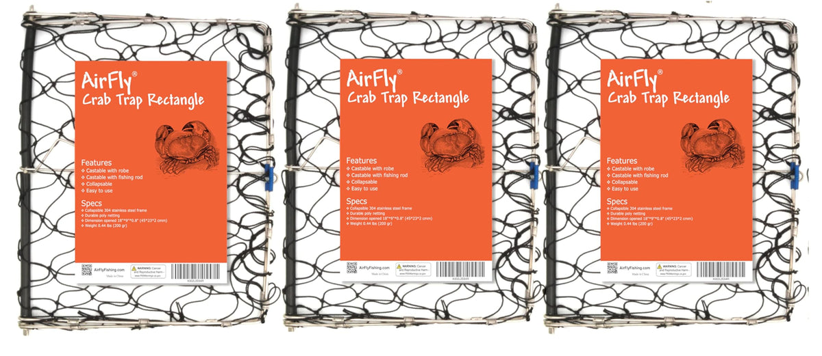 AirFly foldable crab jaw trap in compact form for easy transport on boats