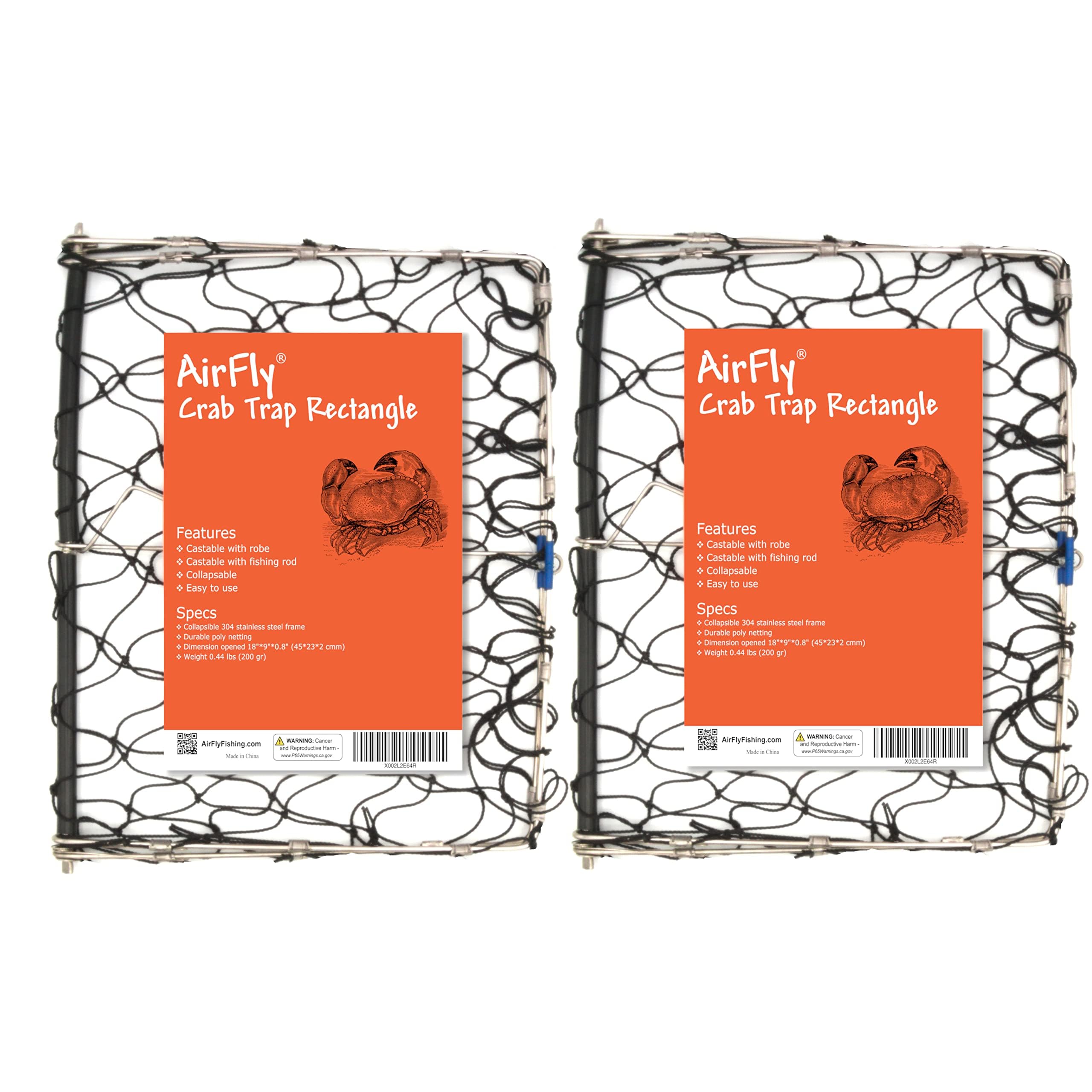 AirFly foldable crab jaw trap, assembled for saltwater use.