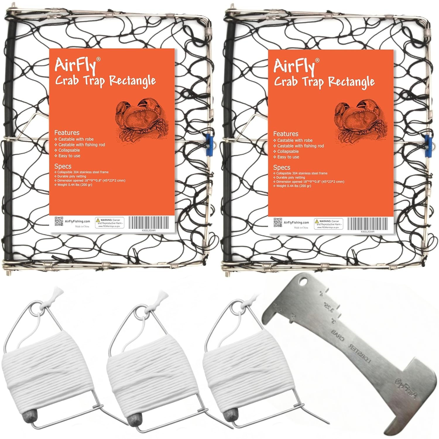 AirFly foldable crab trap closed, easy storage after a day at the beach.