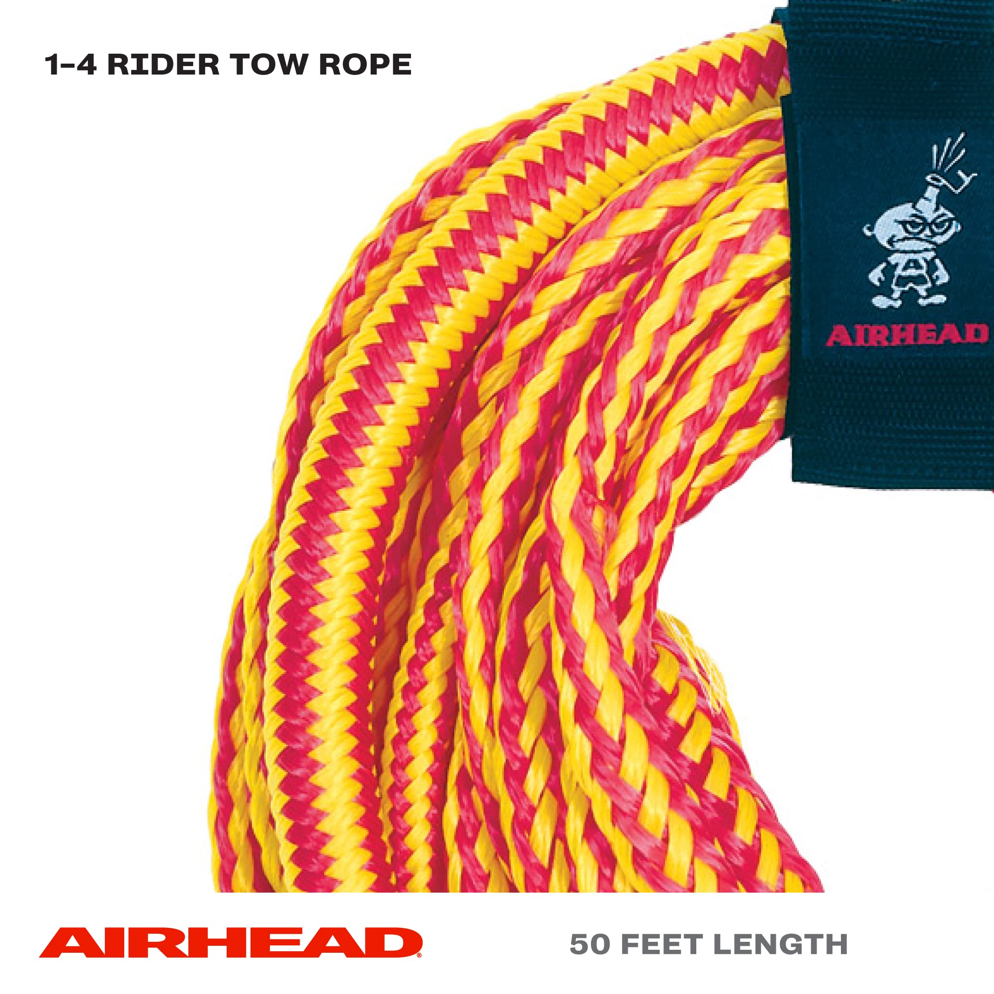 Airhead Bungee Tow Rope 16-strand construction offers durability during rides.