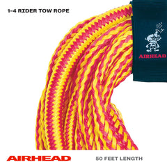Airhead Bungee Tow Rope 16-strand construction offers durability during rides.
