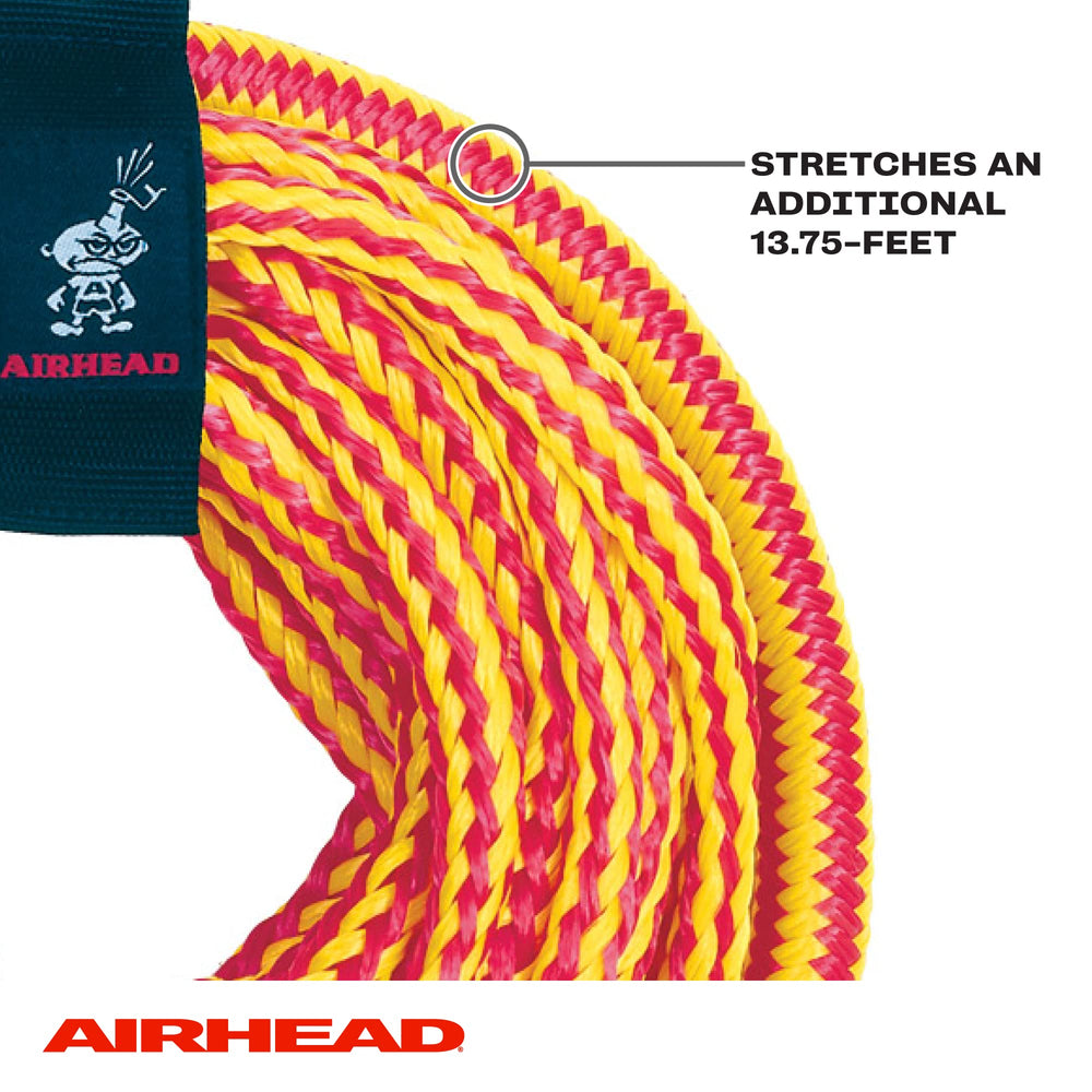 Airhead Bungee Tow Rope with 4100lb break strength supports up to four riders.