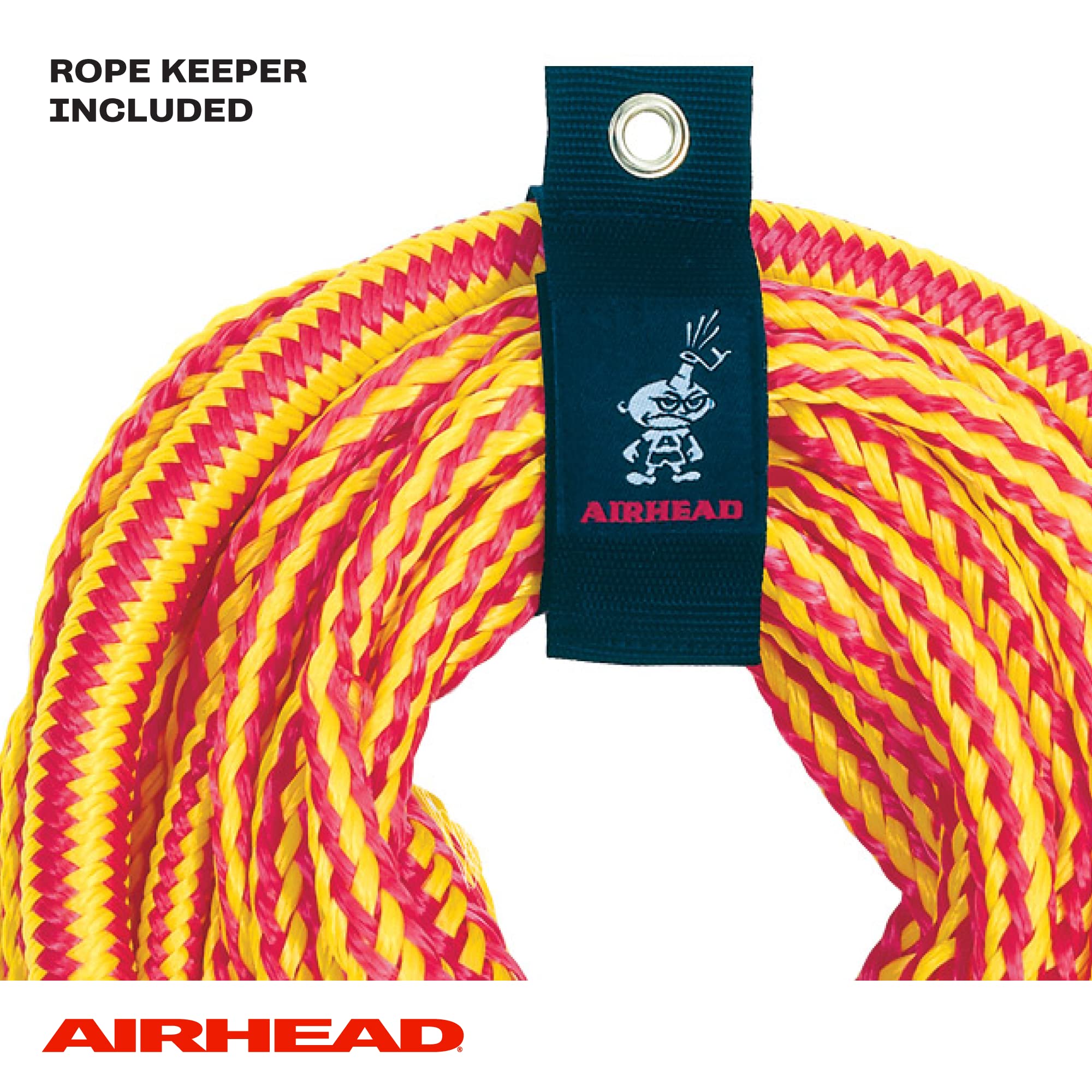 Airhead rope keeper included for tangle-free storage after use.