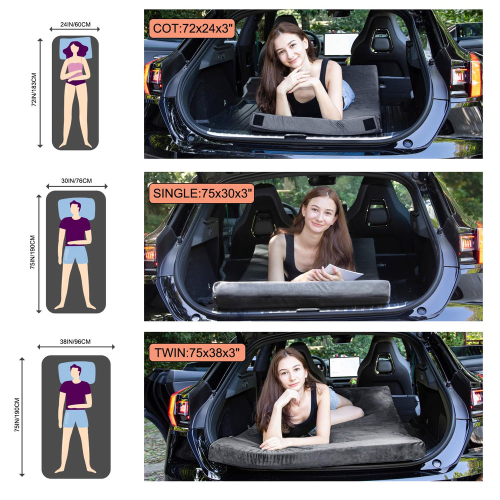 Airpanda foldable mattress roll-up for easy storage and transport.