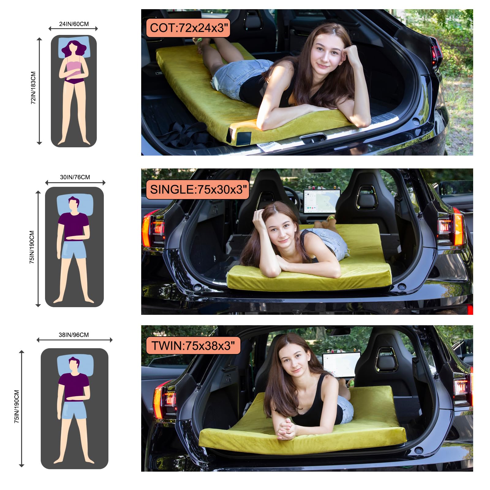Airpanda high-density foam core close-up emphasizes durable, stable base.
