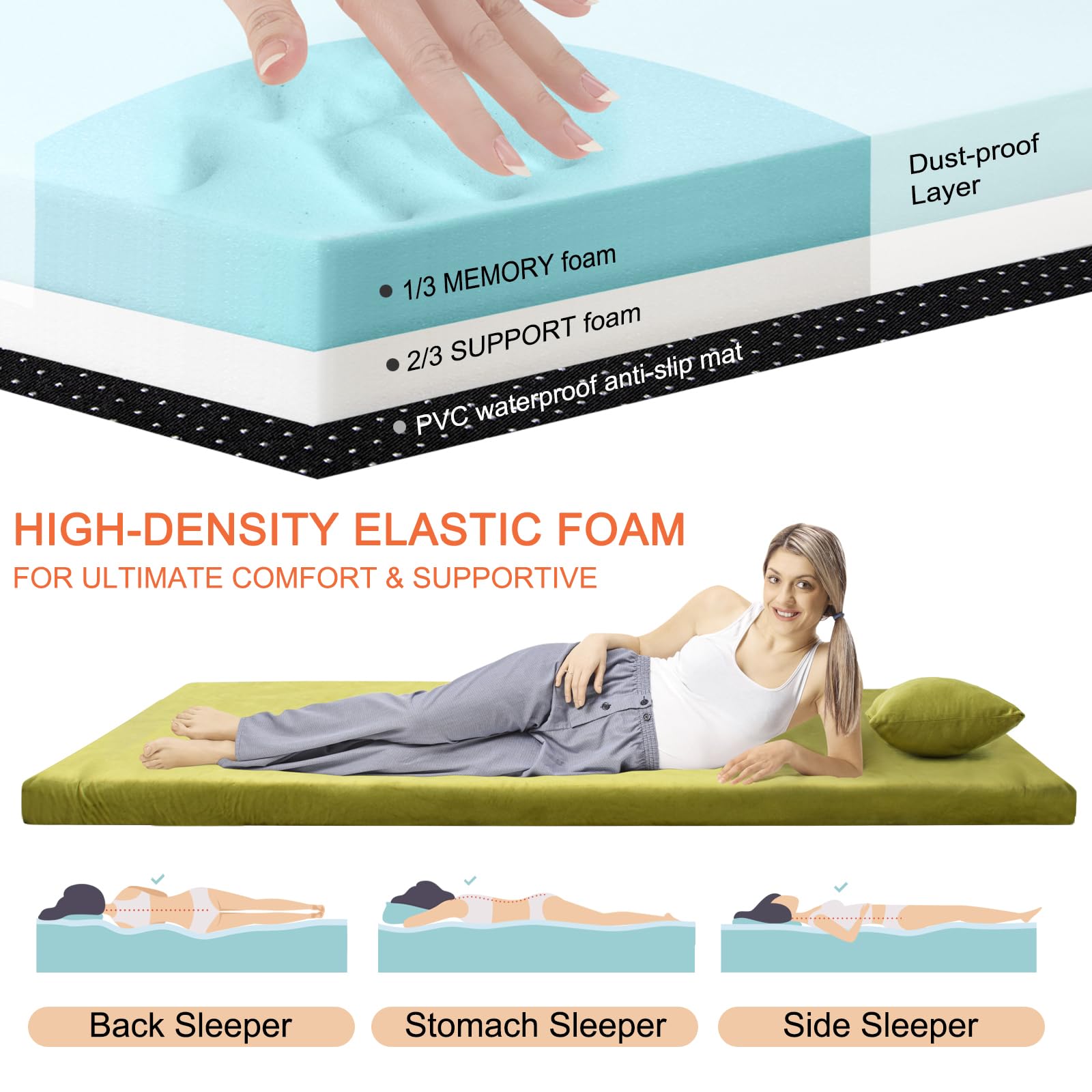 Airpanda memory foam camping mattress pillow included for extra head support