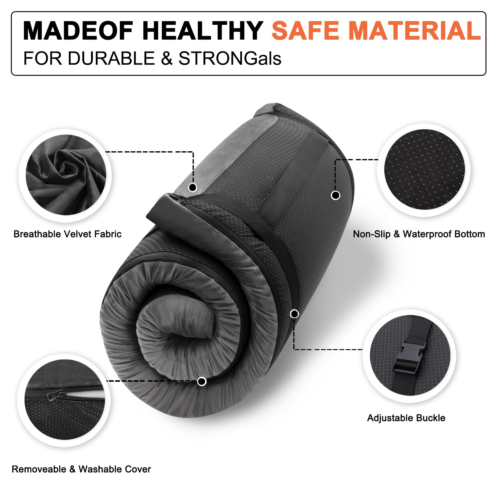 Airpanda memory foam camping mattress with Velcro connectors for modular setup.
