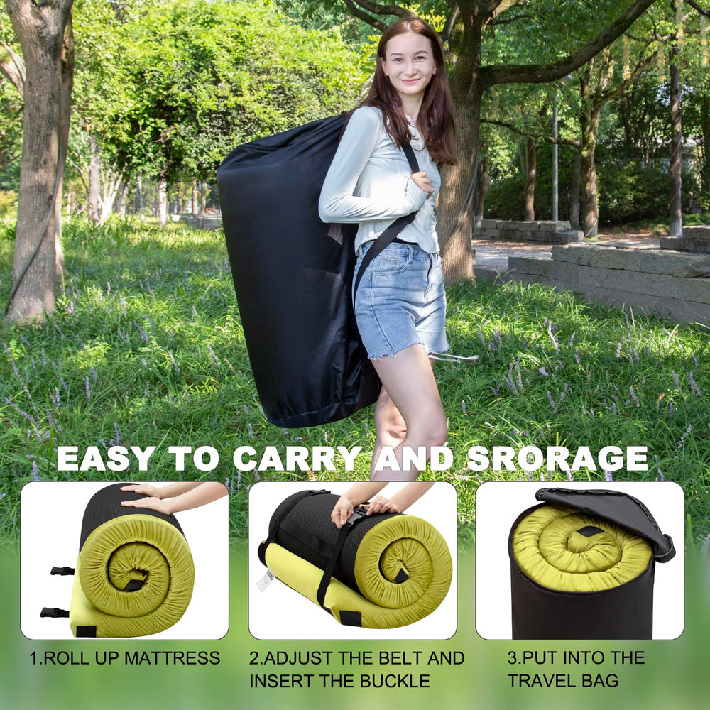 Airpanda roll-and-storage packaging demonstrates easy storage after outdoor use.