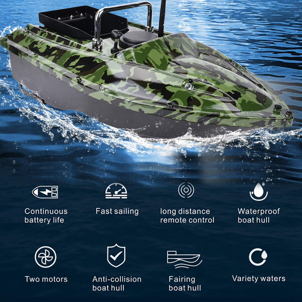 Night fishing LED light on Airshi bait boat