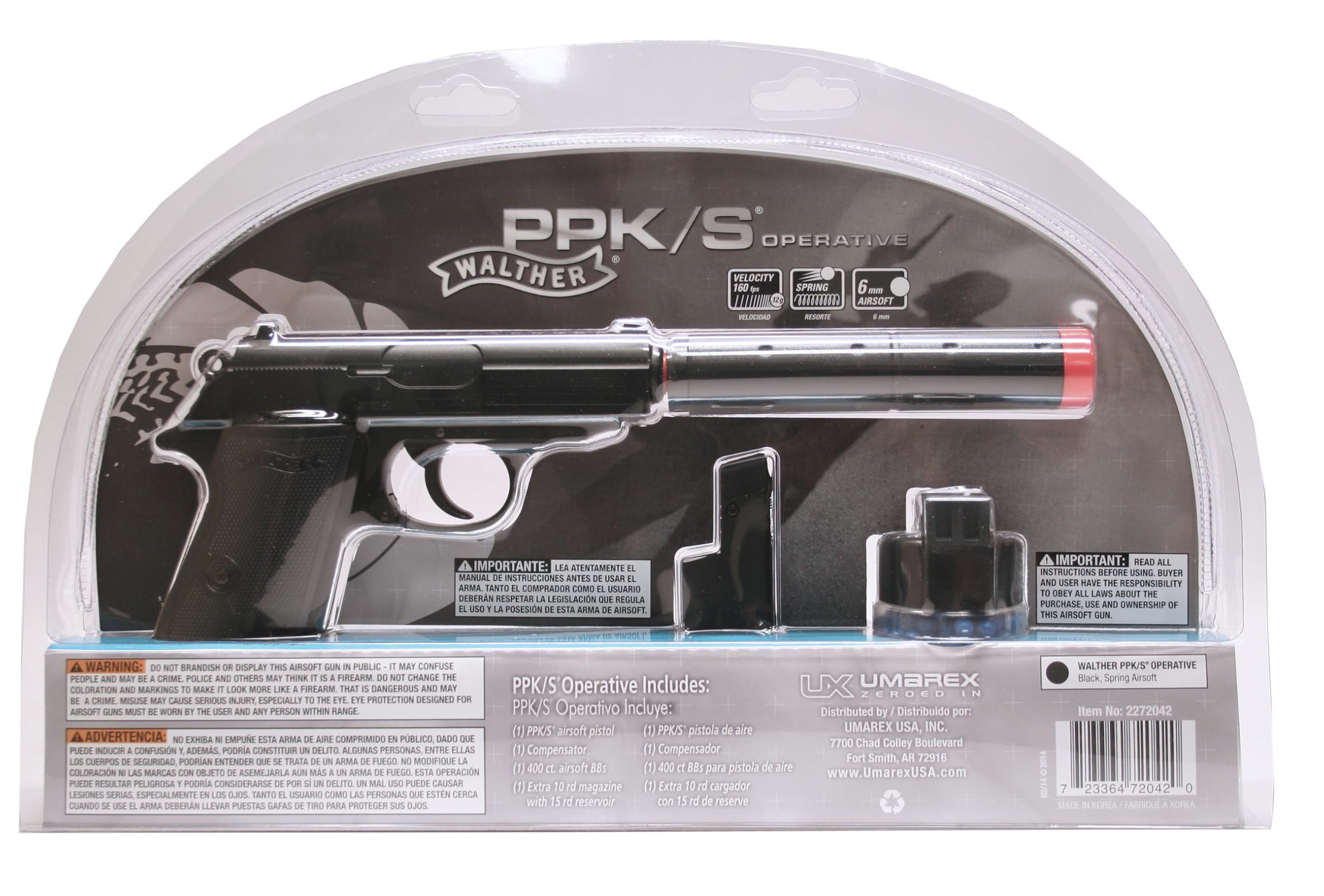 Detail view of Walther PPK/S airsoft pistol with kit