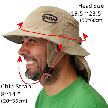 Lifestyle action shot featuring airSUP hat in use