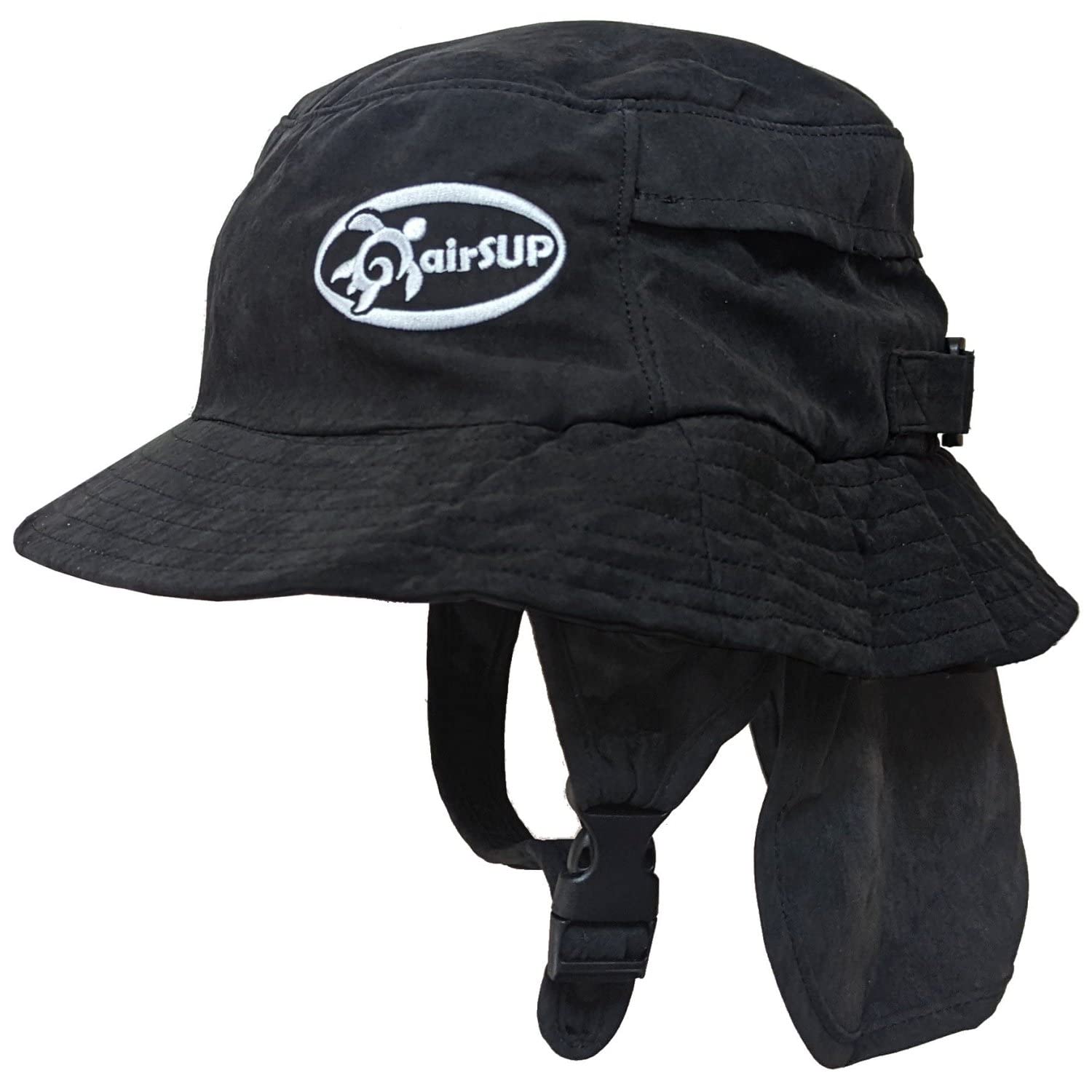airSUP Bucket Hat front view with chin strap