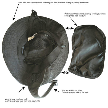 airSUP Bucket Hat side view showing adjustable chin strap