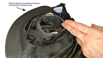 airSUP Bucket Hat neck flap extended for sun protection