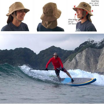 Close-up of AirSUP bucket hat stand up paddle design