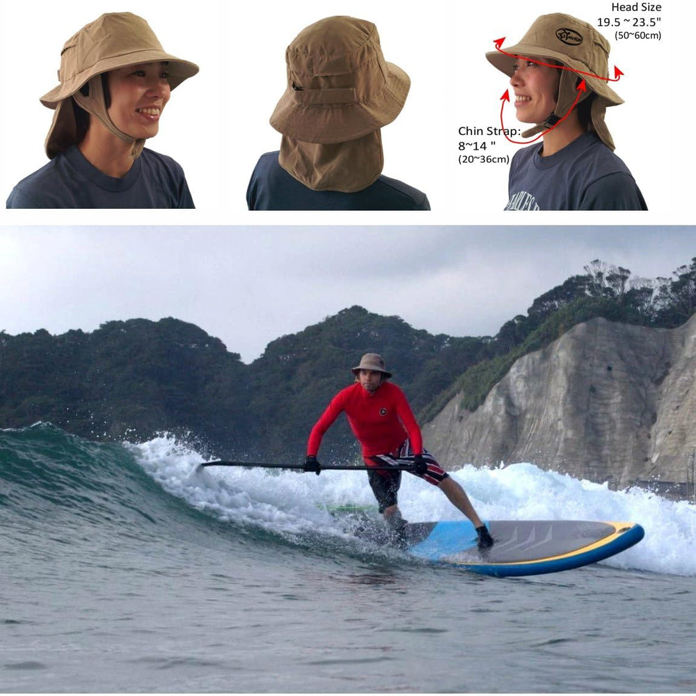 Close-up of AirSUP bucket hat stand up paddle design