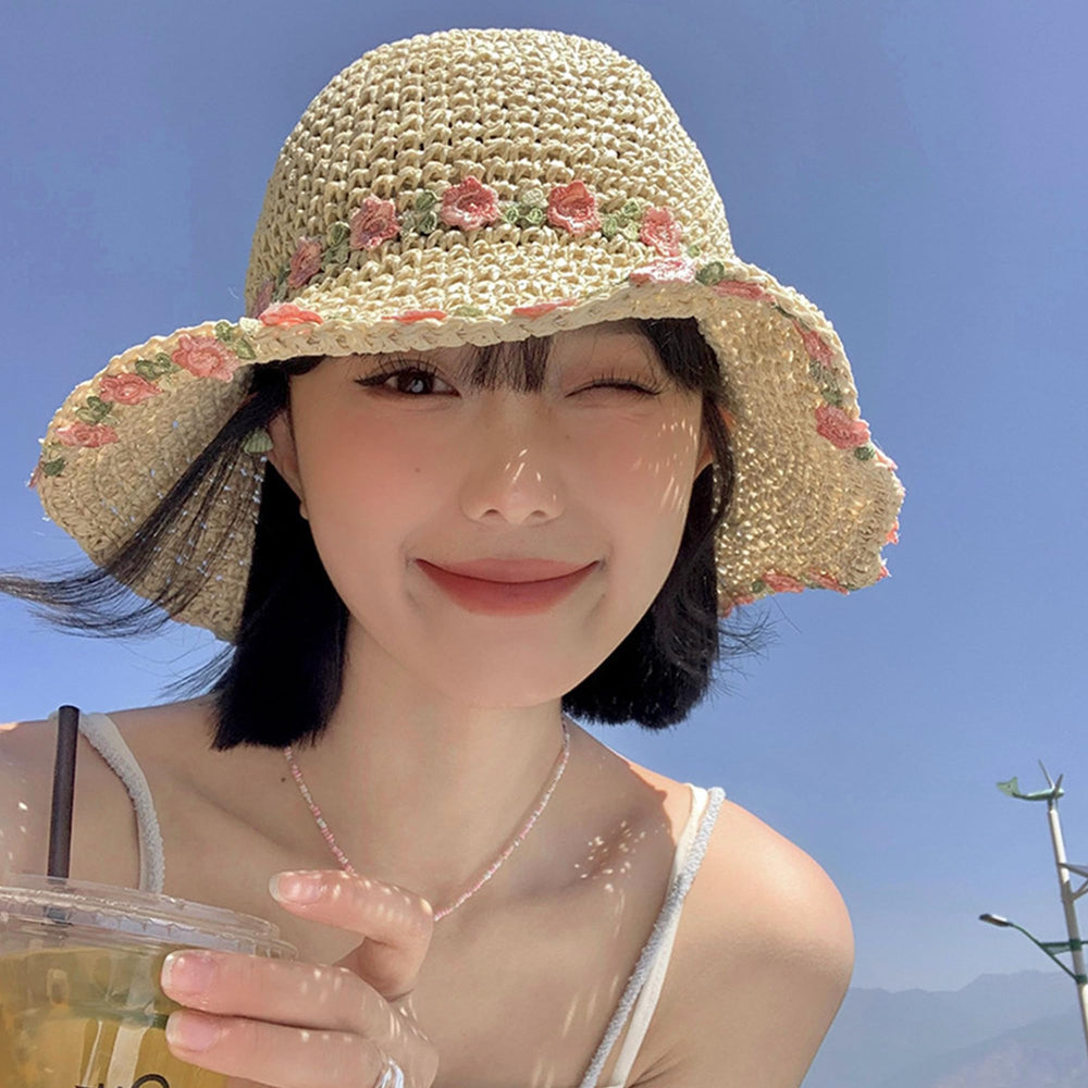 Aisi foldable summer hat tucked in bag for travel.