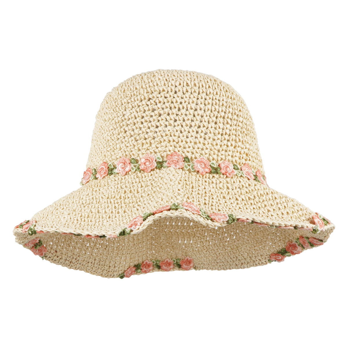 Aisi women colorful straw hat front view offers breathable sun protection.