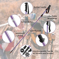 AISUNOUTDOOR ergonomic grip with wrist strap for comfortable hiking.