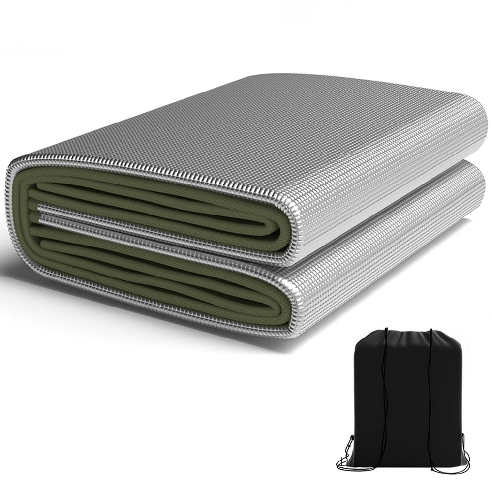 AITAF camping mat with foam and foil blanket folds compactly for easy transport.