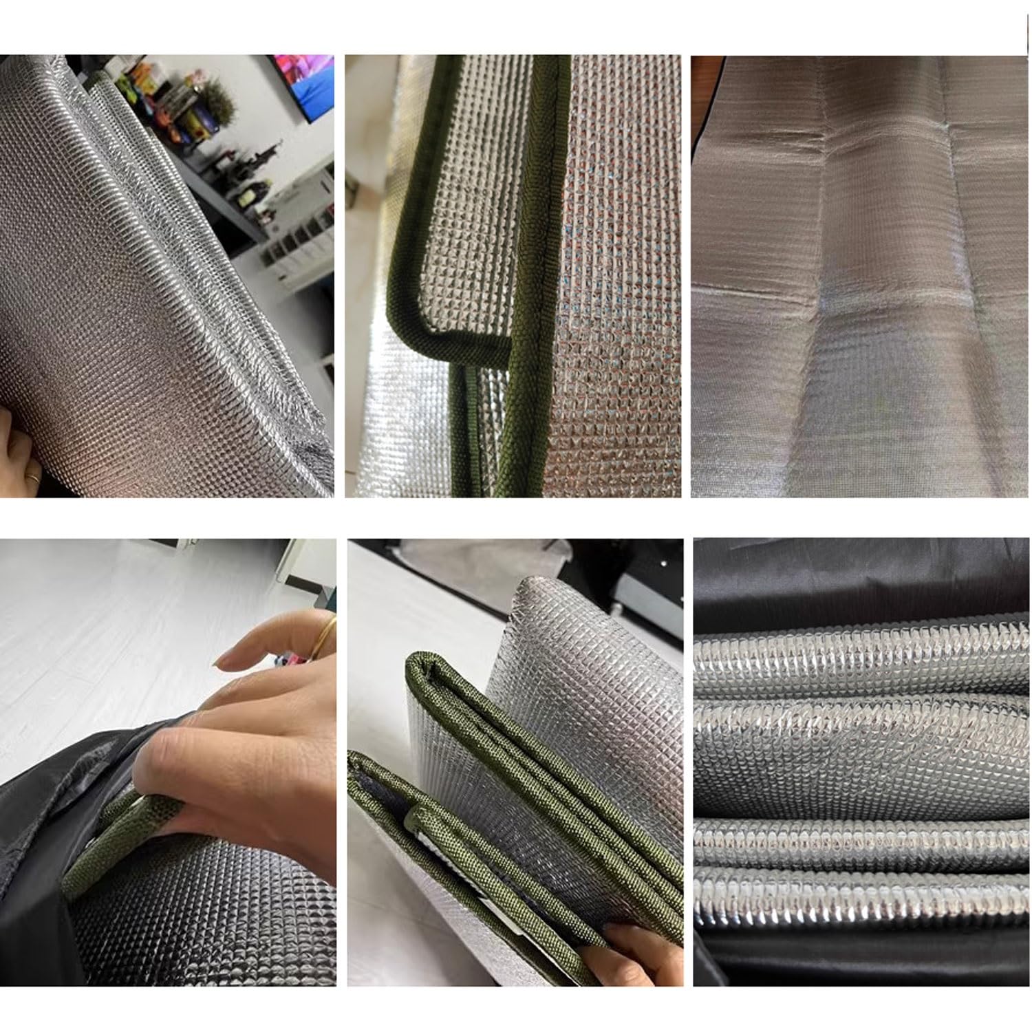 AITAF heavy-duty yet lightweight foam mat doubles as an emergency blanket.