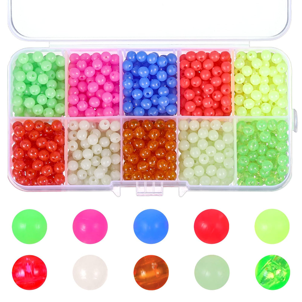 Ajcotahm 1000 piece fishing beads kit in box