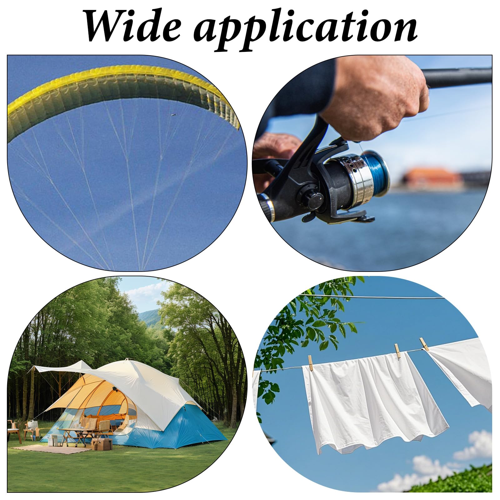 Versatile use: mooring lines, extension cords, Christmas lights and more