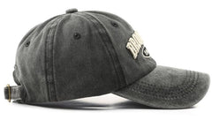 Ajux Vintage Distressed Hat back clip detail with secure closure.