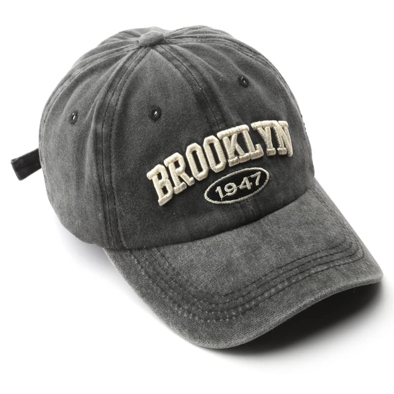Ajux Vintage Distressed Hat side view showing adjustable clip for universal fit.