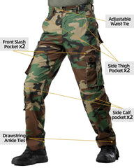 AK-TAC Cargo Work Pants side view highlighting mobility in lightweight camo.